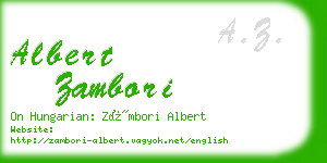 albert zambori business card